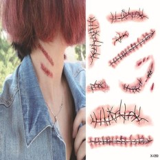 Tatouage Temporaire Cicatrices Scar Stiker Tato Faux Halloween Cedera-Intl