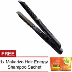 Techno 2in1 Catok Rambut Lurus Ikal Keriting Hair Straightener & Curly Catokan FREE 1 sachet Makarizo Hair Energy Shampoo - Hitam