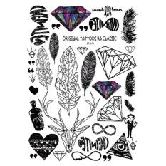 Temporary Art Tattoo Sticker Diamond Deer Feather Heart