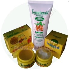 Temulawak Original Hologram Paket Sabun & Cream Siang Malam Plus Ginseng Facial Whitening Freckle Cleanser