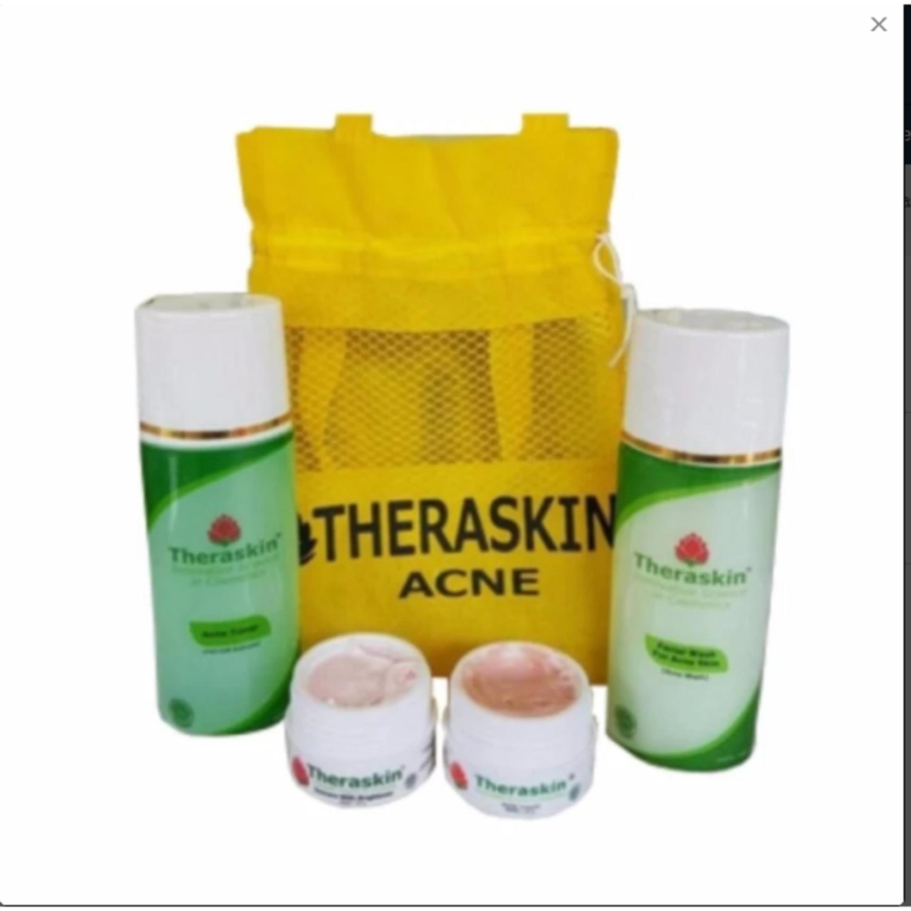 Theraskin Paket Acne BPOM - Cream Penghilang Jerawat dan Bekas Jerawat-1 Paket Pencerah Wajah 