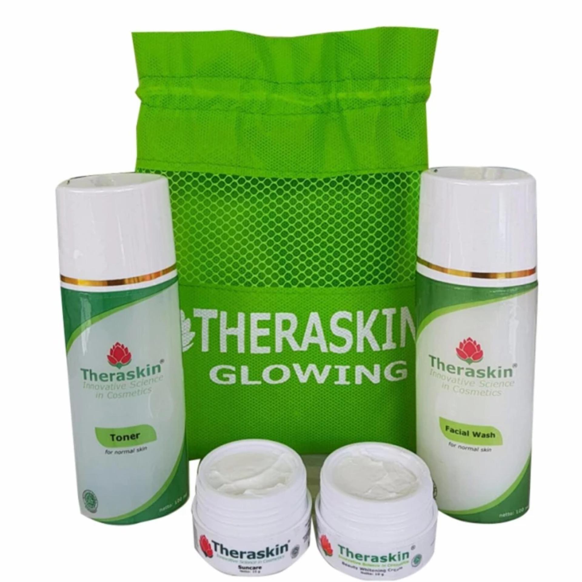 Theraskin - Paket Glowing - Paket Cream Pencerah Wajah Menutrisi Kulit dan Memutihkan Original - 4 Item
