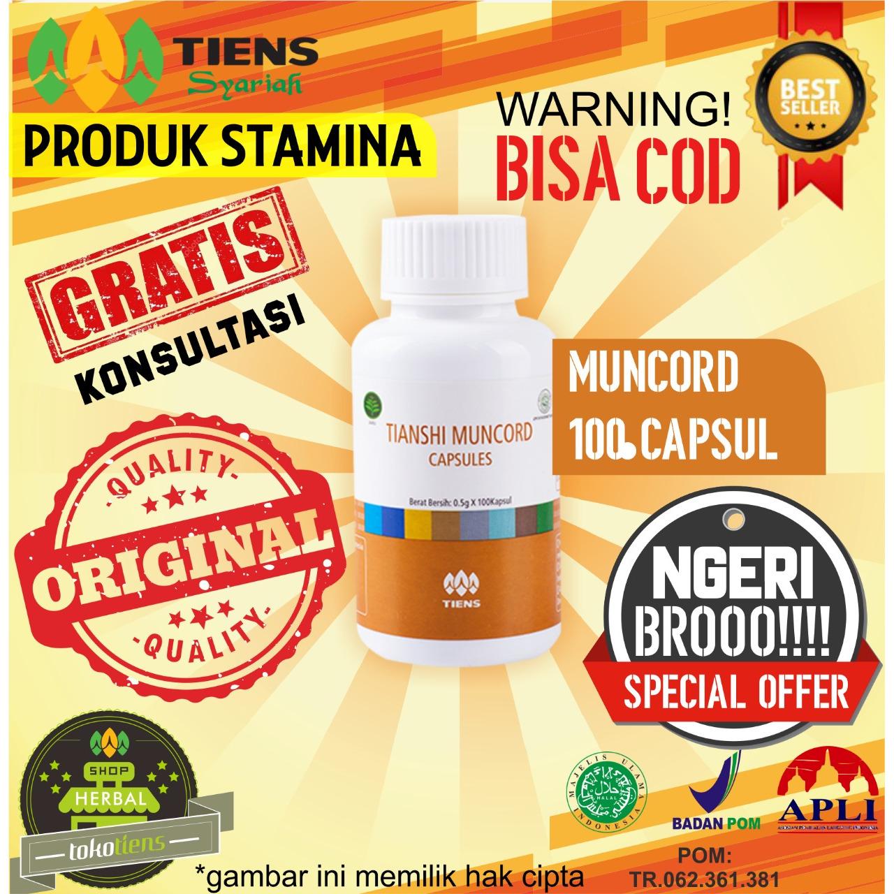 (OBAT KUAT HERBAL) Tiens Muncord Daya Tahan Tubuh dan Stamina kemasan 100 Capsules SPESIAL DISKON OFFER  