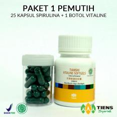 Tiens Pemutih wajah herbal Paket 25 Capsul Spirulina & 1 Botol Vitaline Promo Banting Harga