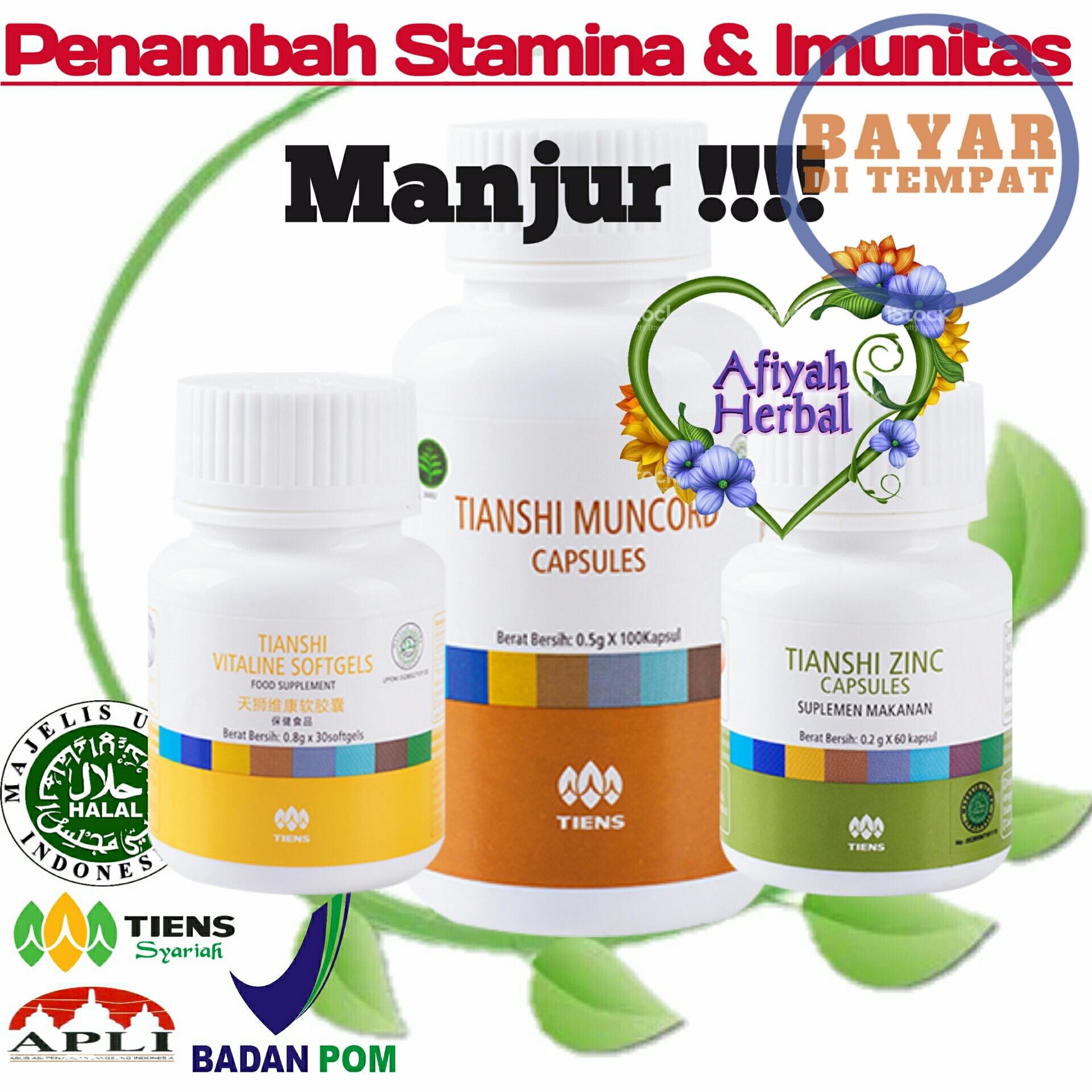 Jual Obat Lemah Syahwat Pria / Penambah Gairah / Penambah Stamina / Imunitas / Muncord Capsule / Zinc Capsule / Vitaline Softgel Ori Tianshi Banting Harga Afiyah Herbal