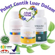 TIENS PROMO MURAH PAKET CANTIK LUAR DALAM UNTUK MEMUTIHKAN, MENGHILANGKAN BOPENG DAN BEKAS JERAWAT SERTA MENUTRISI KULIT LUAR DALAM SPIRULINA + VITALINE + CHITIN CHITOSAN AMPUH BY AFIYAH HERBAL