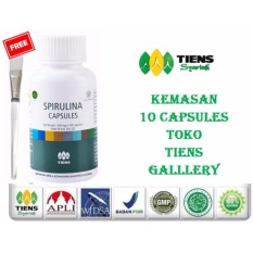 Tiens Spirulina Masker Pemutih Wajah Alami no 1 di LAZADA PROMO Gratis Kuas Cantik Paket 10 capsul