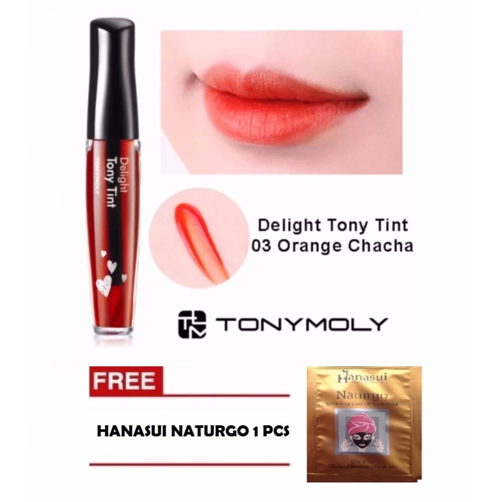 Tony Moly Delight Original Tony Tint #03 Orange Chacha - 1 Buah - GRATIS HANASUI NATURGO 1 PCS