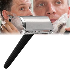 Pro Tradisional Klasik Stainless Steel Manual Rambut Pencukur Double Tepi Bilah Pisau Cukur Silet Hadiah-Intl