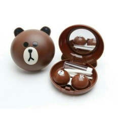 travel kit line / kaida line / tempat softlens coklat