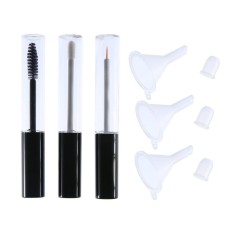 Triple Terbaik Tabung Mascara Kosong, 3 Paket 10 Ml Wadah Maskara Reusable Botol Eyeliner Lip Gloss Tube dengan Brush dan Corong F-Intl