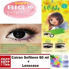 True Color Wish Softlens - Black Gratis Cairan Pembersih Softlens 60ml + Lenscase