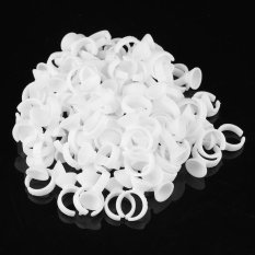 USTORE 100 Pcs PC Putih Tinta Tato Ring Makeup S Ukuran Pemegang Tato Persediaan-Intl