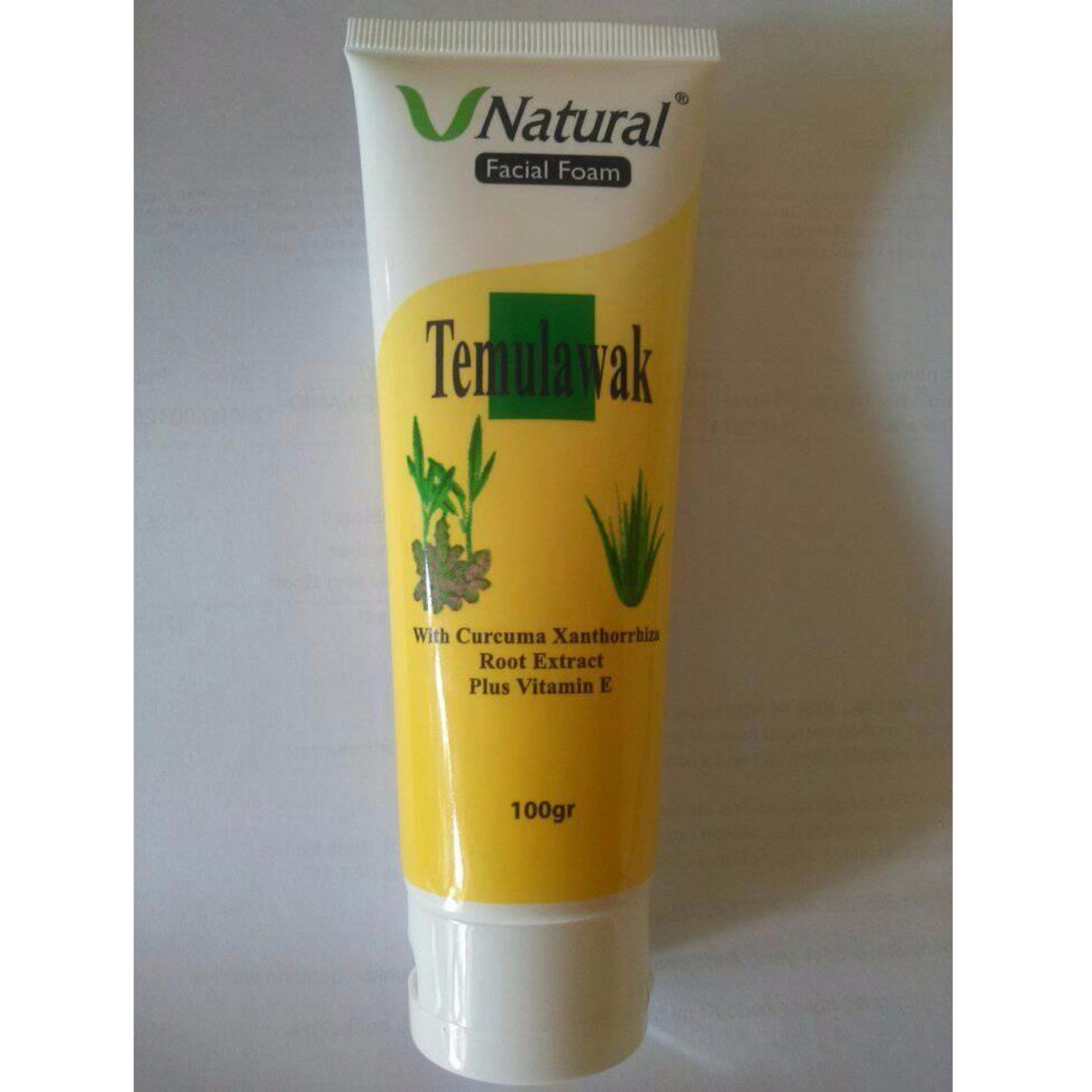 v natural facial foam temulawak