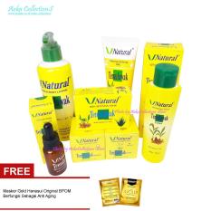 V Natural - Paket Lengkap Temulawak V Natural Original BPOM - Free Hanasui Gold Mask