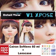 V1 Expose Softlens - Blue Free Lenscase + Cairan 60ml