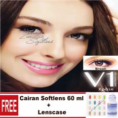 V1 Expose Softlens - Brown Free Lenscase + Cairan 60 ml