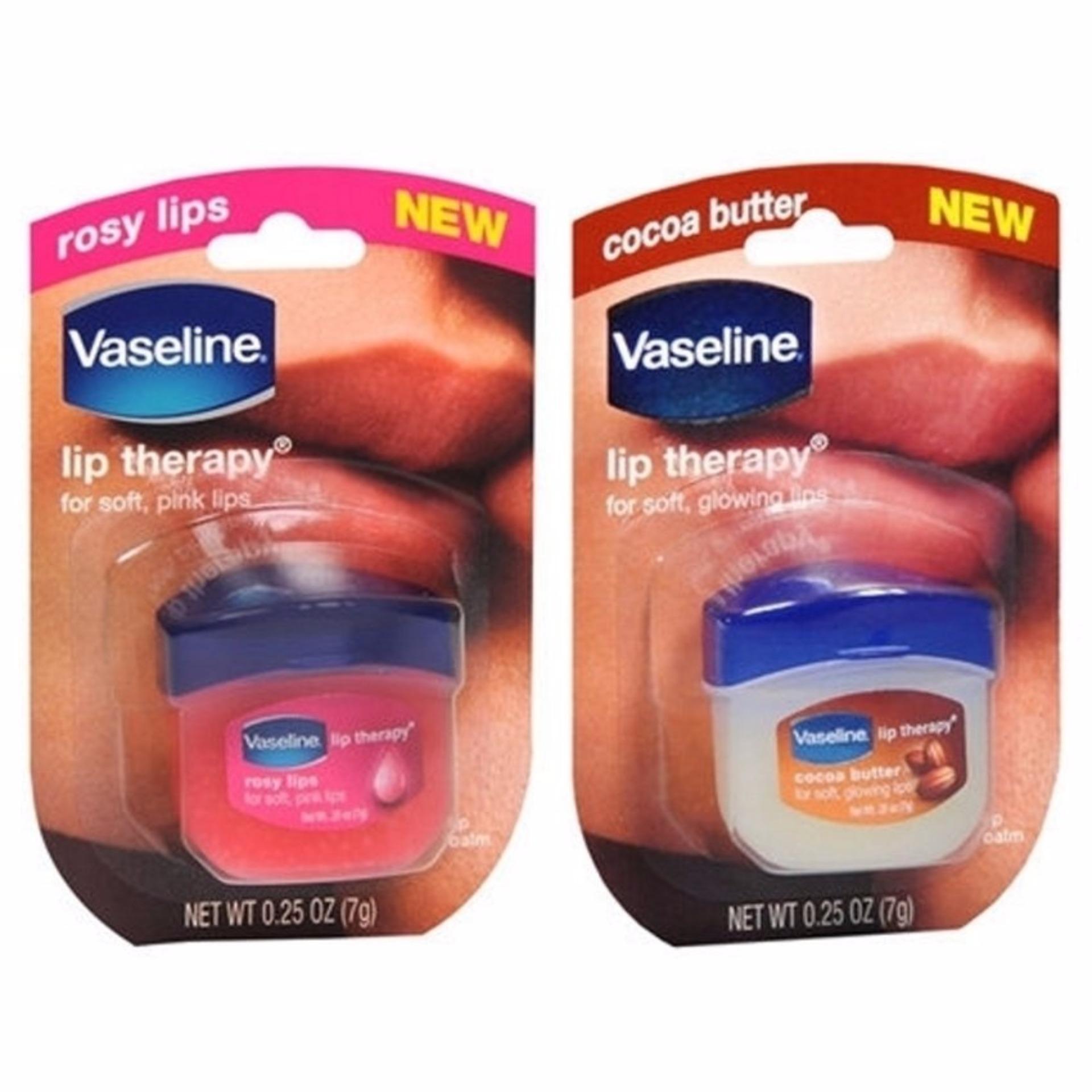 Vaseline Mini Lip Therapy USA Pocket Size & Rosy Lips & Original - 2 Pcs