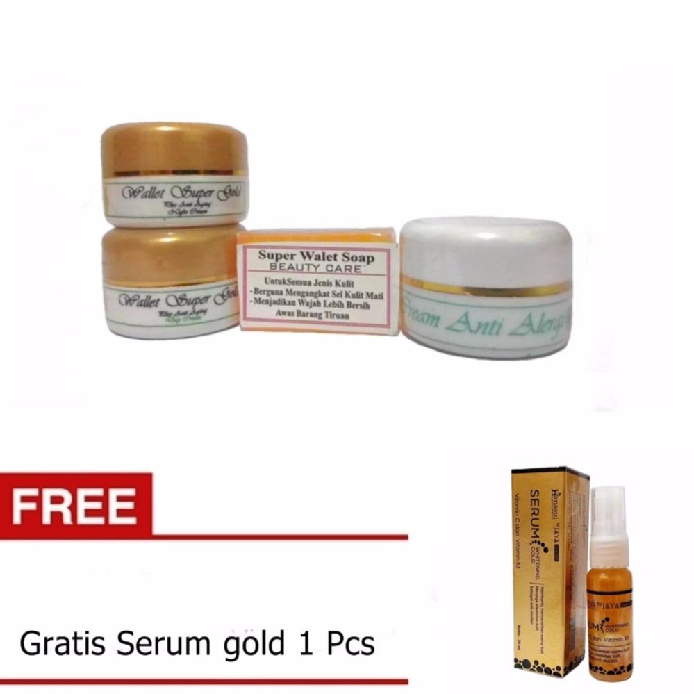 Walet Cream Super Gold Paket Ekonomis 4 in 1 + Gratis Serum Gold 1 Pcs