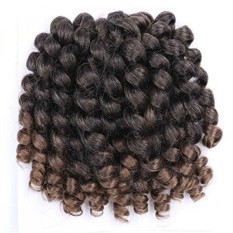 Wand Curl Braids Curly Crochet Braiding Hair 3packs 8inch 20roots/pack Jamaican Bounce Looped Synthetic Hair Extensions(#T30 8inch) - intl