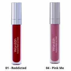Wardah Exclusive Matte Lip Cream 01 (Reddicted) dan 04 (Pink Me)