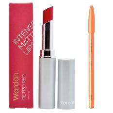 Wardah Intense Matte Lipstick 08 Retro Red Free Davis Pensil Alis Coklat