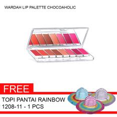 Wardah Paket Lip Palette D Chocoaholic + Gratis Topi Pantai Rainbow 1208-11 - 1pcs