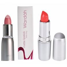 Wardah Paket Lipstick Matte No 01 Soft Pink dan Matte No 05 Peach