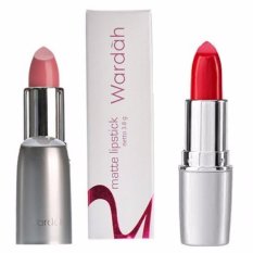 Wardah Paket Lipstick Matte No 01 Soft Pink dan Matte No 12 Maroon