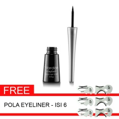 Wardah Staylast Waterproof Liquid Eyeliner & Gratis Pola Cetakan Eyeliner - isi 6