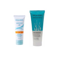 Wardah Sunscreen Gel SPF30 40 ml Free Wardah Essential Facial Wash