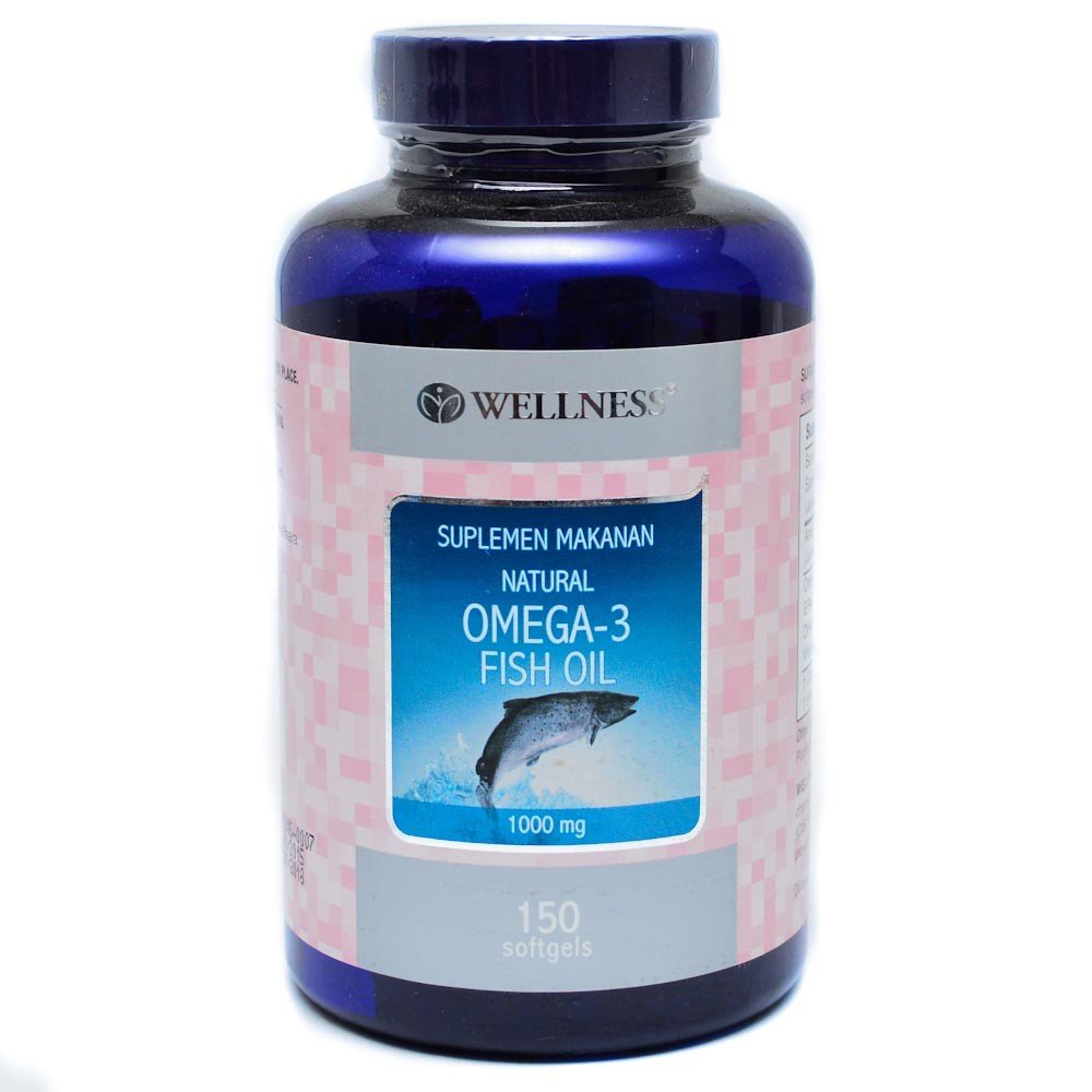 Wellness Natural Omega-3 Fish Oil 150's - Minyak Ikan, Vitamin untuk Jantung, Kolesterol, Hipertensi