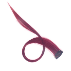Perempuan Yang Lurus And Panjang Warna-Warna-Warni Rambut Sintetis Ekstensi Kecepatan Potong (Anggur Merah)