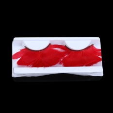 Wanita Fancy Soft Bulu Palsu Bulu Mata Riasan Makeup Pesta Club Red-Intl