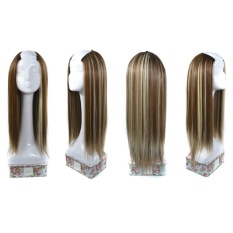 Wanita Straight Weft Rambut Sintetis U Bagian Lace Wig Hidup Manusia Rambut-Intl