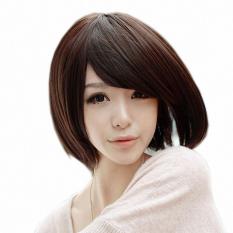 Wanita Bobo rambut palsu Wig rambut lurus pendek dengan poni - Internasional