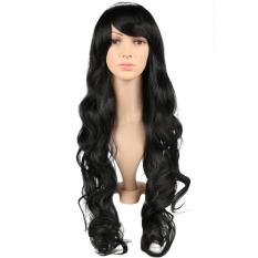 WONDERSHOP KEMEJA ATASAN ACEVIVI Wanita Rambut Wig Oblique Bangs Long Full Wavy/Long Straight/Wig Lurus Pendek (Tipe 2) -Intl