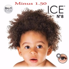 X2 Ice Nude N8 Softlens - Minus 1.50- Black + Gratis Lenscase