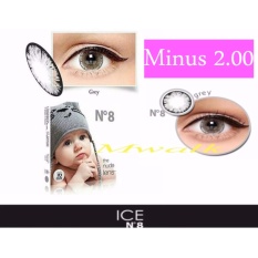 X2 Ice Nude N8 Softlens - Minus 2.00- Gray + Gratis Lenscase