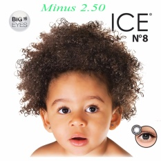 X2 Ice Nude N8 Softlens - Minus 2.50- Black + Gratis Lenscase