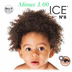 X2 Ice Nude N8 Softlens - Minus 3.00- Black + Gratis Lenscase
