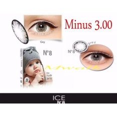 X2 Ice Nude N8 Softlens - Minus 3.00- Gray + Gratis Lenscase
