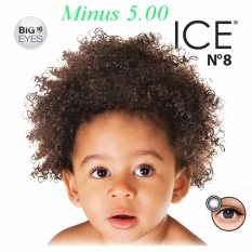 X2 Ice Nude N8 Softlens - Minus 5.00- Black + Gratis Lenscase