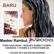 Y2000 HAIR MASK - MASKER RAMBUT MINYAK KEMIRI DAN GINSENG + VITAMIN E & PROVITAMIN B5