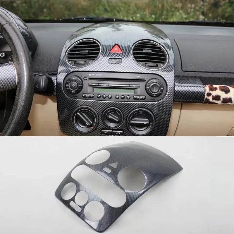 Fit for Beetle 2003-2010 1PC Carbon Fiber ABS Car Navigation Control Panel Air Conditioner Outlet Cover Trim Moldings