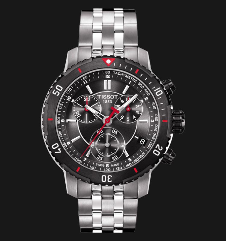 Tissot PRS 200 T067.417.21.051.00 Chronograph Black Dial Stainless Steel  Strap Jam Tangan Wanita ORIGINAL | Lazada Indonesia