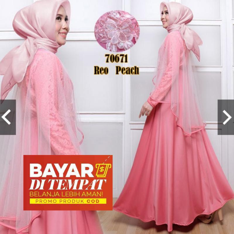 MoslemWear Gamis Pesta Brukat Premium Original real pic Fashion Busana Kondangan Muslimah Gaun Kebaya Pesta Brokat Modern Gamis Pesta Wisuda Remaja Maxi long Dress Party Muslim wanita Busui Hijaber Terbaru kekinian Mewah Cantik Elegan ihreon