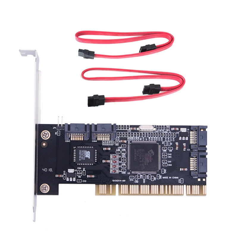 4 Ports PCI SATA Raid Controller Internal Expansion Card with Two Sata ...