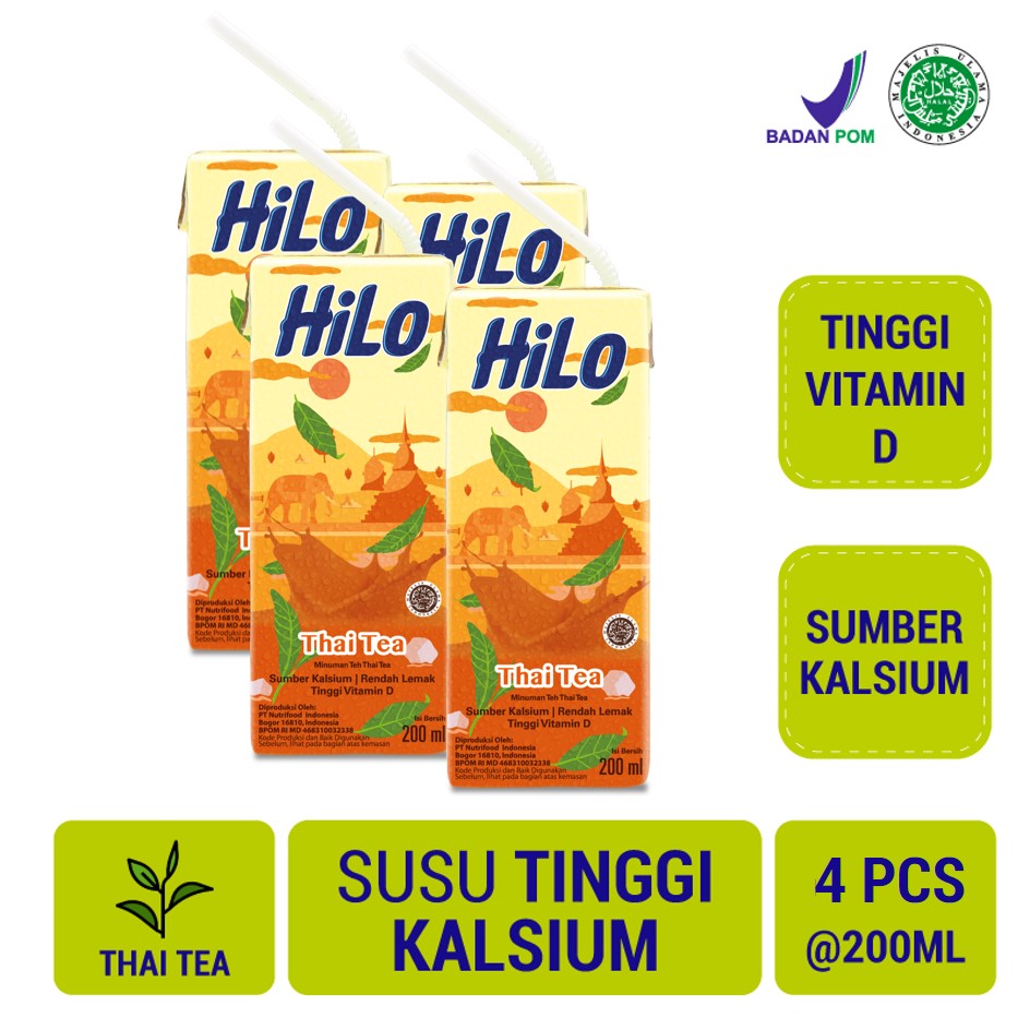 HiLo Thai Tea Ready To Drink 200ml (4 tetrapack) Minuman Sumber