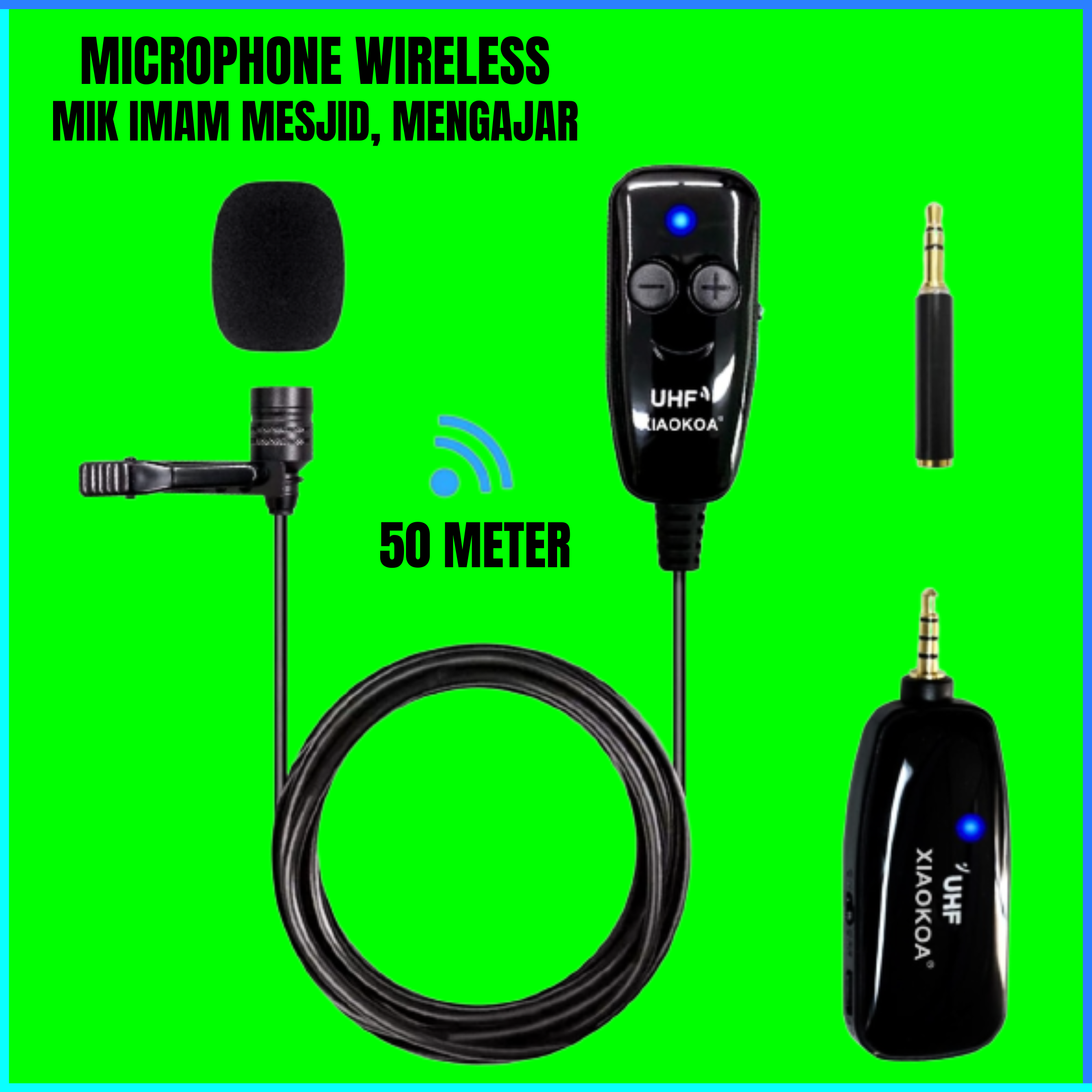 PENGIRIMAN JAKARTA XIAOKOA UHF Wireless Lavalier Microphone Podcast Interview / mik buat imam